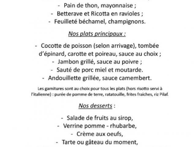 L'ardoise du Café du Centre