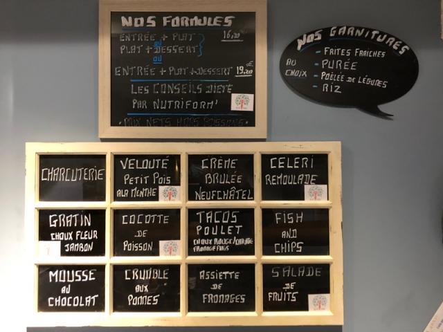 L'ardoise de la semaine au Café du Centre.