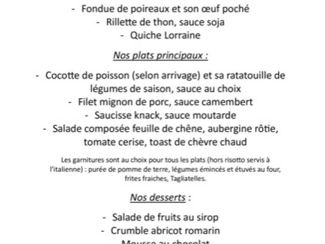 Notre ardoise de la semaine