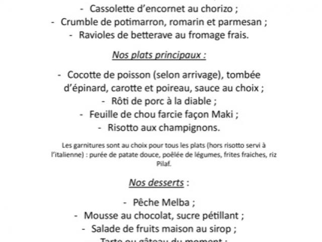 Menu de Noël