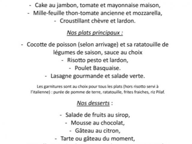 Notre ardoise pour cette semaine