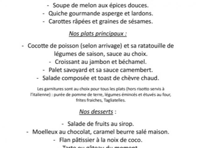 Notre ardoise comme d'habitude