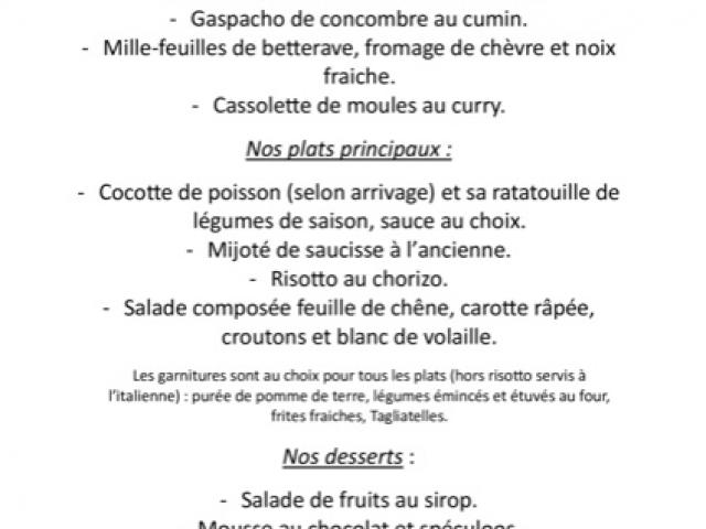 Notre ardoise de la semaine