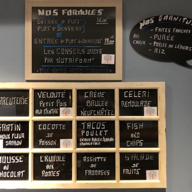 L'ardoise de la semaine au Café du Centre.
